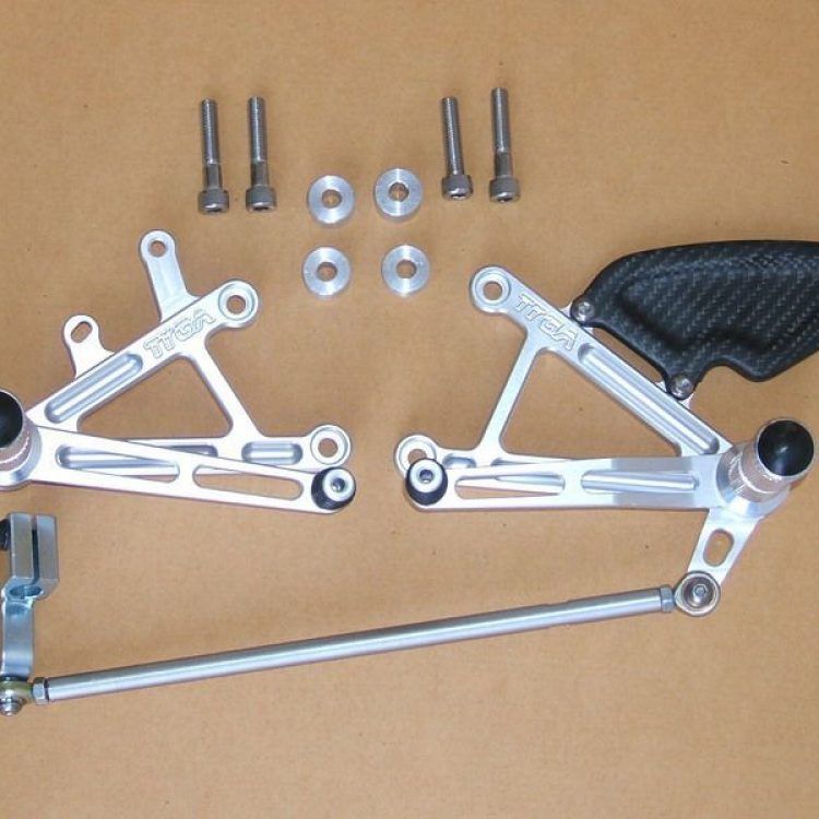 Racing step kit CNC silver, Honda NSR250 MC21