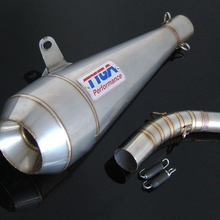 Exhaust set slip on, Motogp style stainless steel "maggot", Honda MSX125 GROM