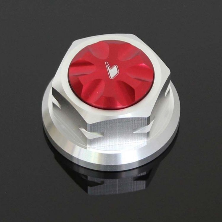 Top Triple Clamp Nut (M24 x1) red, Honda MSX125 GROM