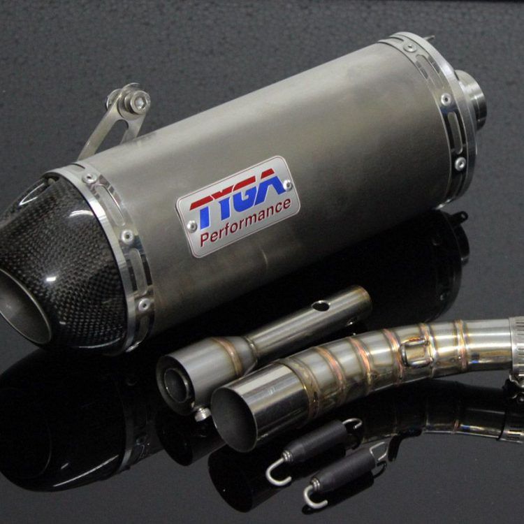 Exhaust set slip on, oval stainless silencer with carbon cap, Honda MSX125 GROM