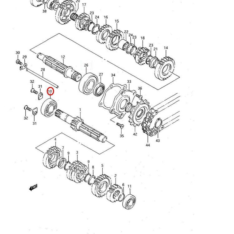 RODAMIENTO CAJA CAMBIOS RGV250 / RS250  (Nº10)