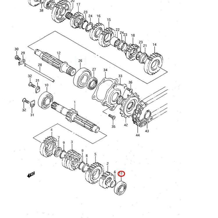 RODAMIENTO CAJA CAMBIOS RGV250 / RS250  (Nº11)