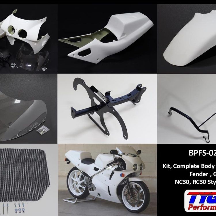 Kit completo de carrocería “street” con guardabarros delantero estilo GRP RC30, Honda VFR400 NC30